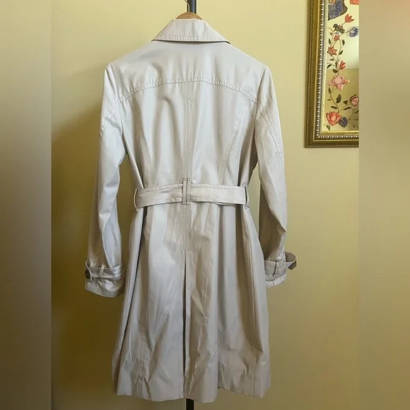 London Fog Trench Belted Raincoat Light Beige Size M - Picture 6 of 15